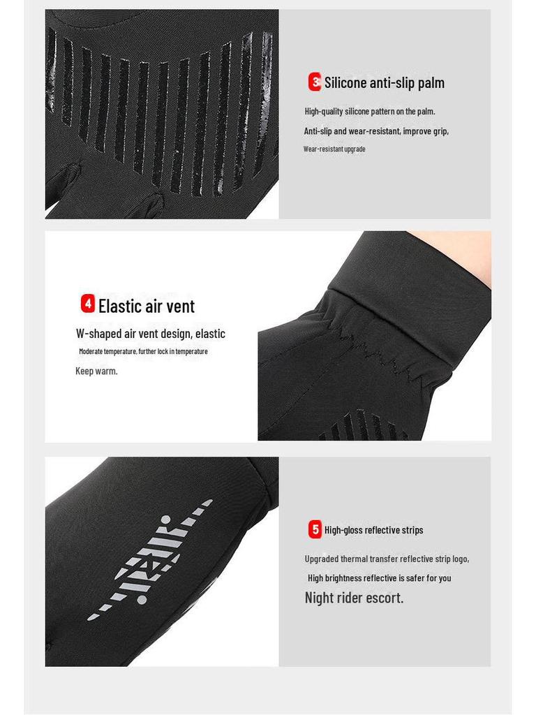 Мужские перчатки для велоспорта Q806: Теплые, светоотражающие, нескользящие, с сенсорным экраном для осенне-зимних видов спорта, таких как альпинизм и катание на лыжах.