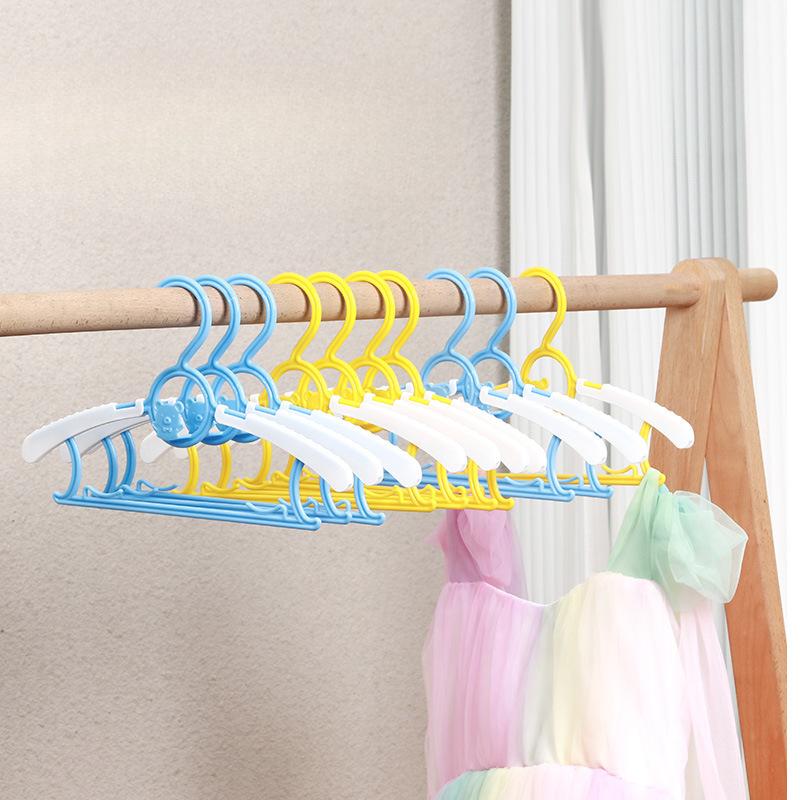10pcs Multifunctional Children'S Hangers Infants And Young Children'S Clothes Retractable Drying Racks Household Newborn Baby Non-Slip Clothing