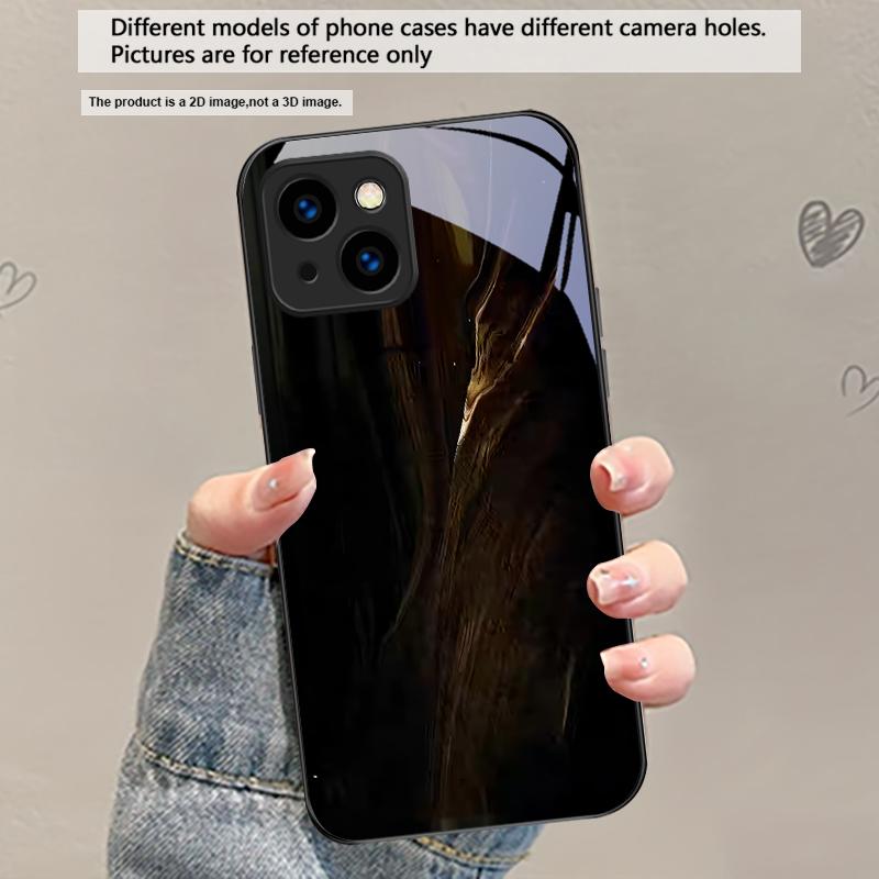 Текстура текстуры коры Для iPhone 17 Air 16 E 15 Plus 14 Pro Max 13 12 mini 11 5 6 7 8 Plus XR XS Max SE Черный стеклянный чехол для телефона