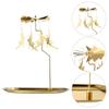 Gold Home Decoration Wedding Party Candle Holder Candlestick Spinning Rotating