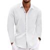 Men'S Linen Long Sleeved T-Shirt Loose Sweatshirt Solid Color Long Sleeved Shirt Men'S Plus Size Men'S Shirt