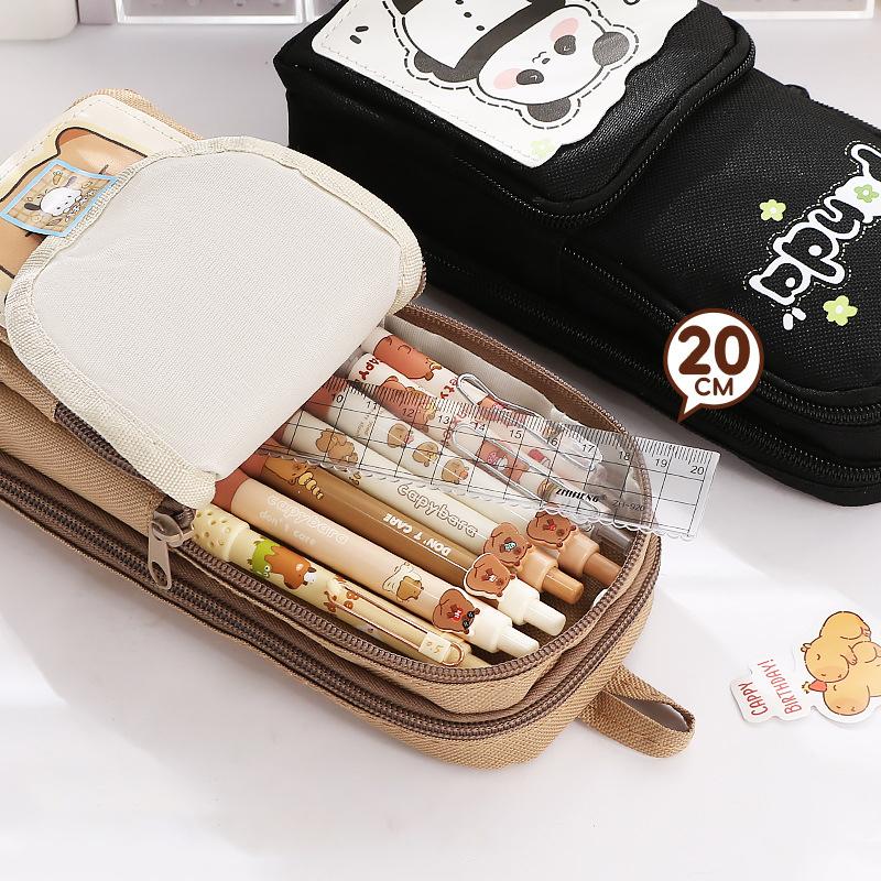 Мультяшная Капибара Панда Чиикава Большая вместимость школьный портфель в форме пенала многофункциональная сумка для карандашей сумка-держатель для канцелярских принадлежностей