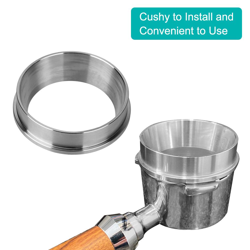 Stainless Steel Coffee Dosing Ring 51/53/58/58.35mm Espresso Barista Tool Coffee Filter Tampers Coffee Powder Funnel For Brewing Bowl Coffee Powder