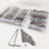 440-Piece Stainless Steel Hex Socket Button Head Screw Nut Set with 2 Wrenches