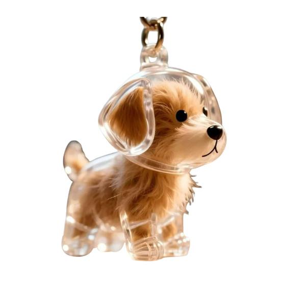 Pet Hair Collector Keychain Transparent Souvenir Capsule Waterproof Design Dog Hair Memorial Keychain