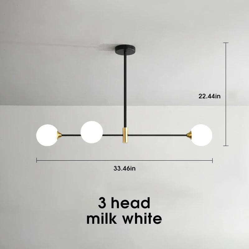 Nordic Glass Ball Ceiling Pendant Light Chandelier for Dining & Living Room Decor