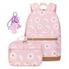 Beautiful Flower Print Backpack for Girls School Bag Kids Bookbag Teen Backpack Set Daypack with Lunch Bag Mochilas Escolares