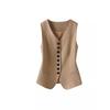 Жилет весеннего костюма без рукавов с отделкой на талии - женская жилетка