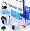Ps5 Slim Vertical Heat Dissipation with Cooling Silm Charging Charging 2 Devices New Wind Speed RGB Light PS5 Accessories Stand, Installation, Fan,
