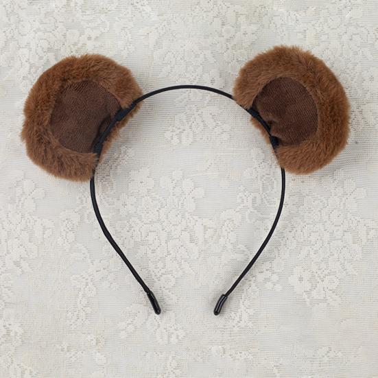 Повязка на голову с ушками бурундука, украшение в виде плюшевого медвежьего ушка, головной убор для девочки, эластичный дизайн, повязка на голову с животной тематикой, макияж, головной убор