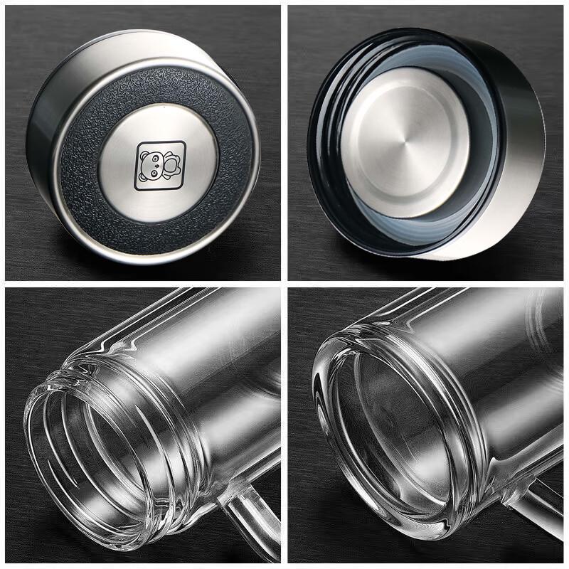 Shangheng 400ml Double-Wall Borosilicate Glass Mug