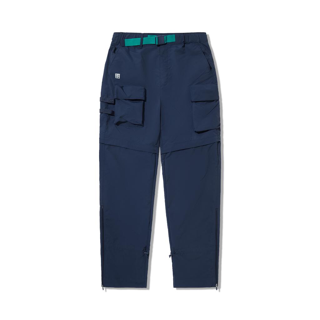 Li Ning Серия Outdoor Однотонные Со средней посадкой Удобные Дышащие Универсальные Прямые спортивные брюки Мужские брюки Темно-синий AYKUA19-1