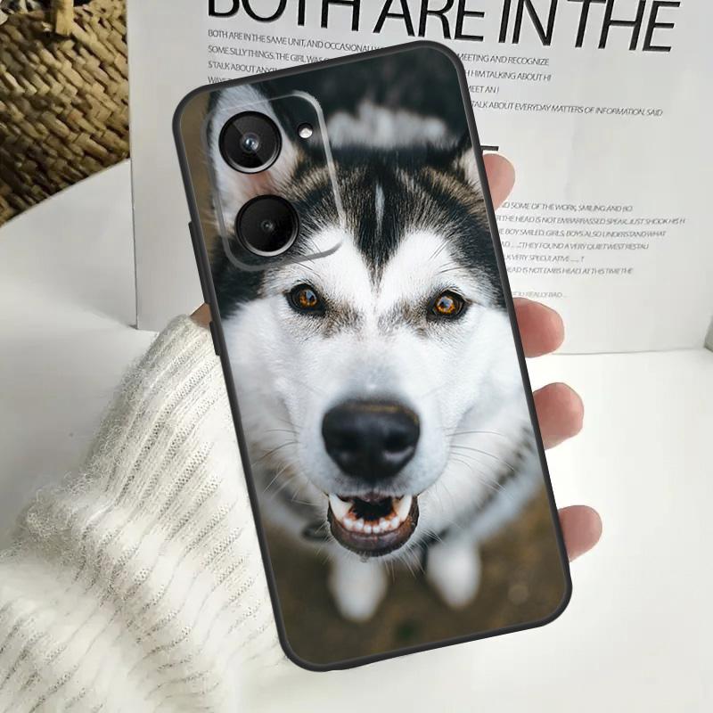 Чехол с рисунком щенка хаски для Realme C55 C53 C51 C35 C33 C30 C67 C21Y C25s C15 9 10 12 11 Pro Plus GT Neo5