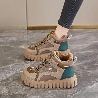 Женская обувь Plus Теплые высокие женские зимние сапоги на платформе Элегантные на среднем каблуке Зима 2024 Новинка на Slip Большой размер Весна