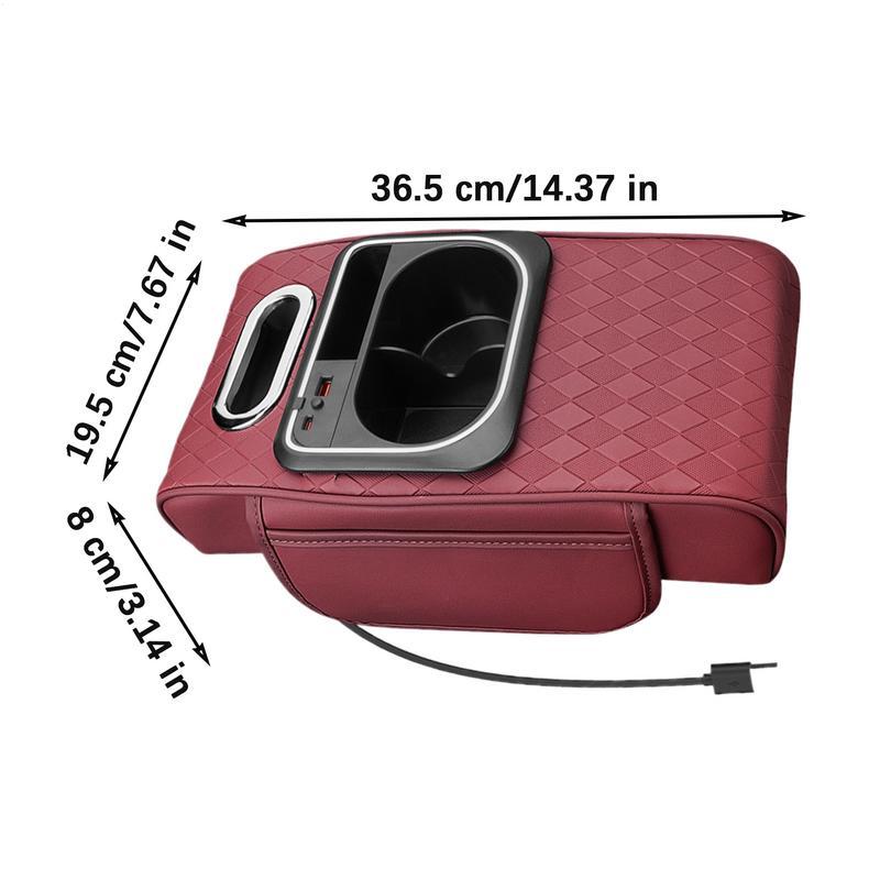 Armrest Storage Box For Your Car Arm Rest Lighted Organizer Multi-function Cup & Tissue Holder For Front Seat Organization Road