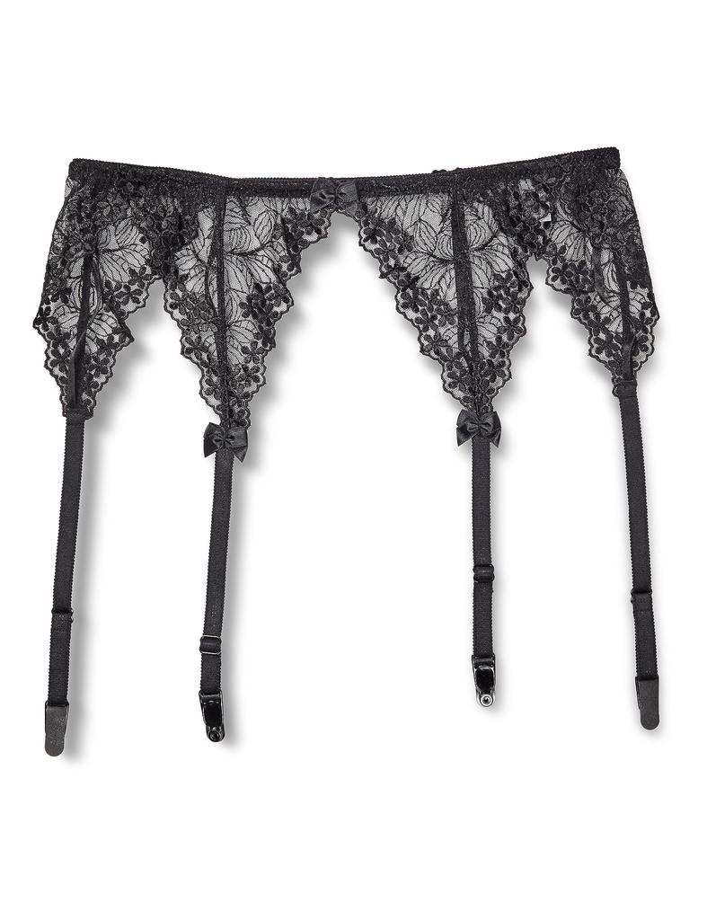 Garter Stocking Full Made In 535030 La Pomme Black [La Pomme] Women's Belt, Stopper, Lace, Cosplay, Japan, Brand,