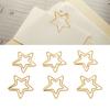 100PCS Gold Color Cute Paper Clips Star Shaped Metal Paper Clips Decorative Paper Clips  Home