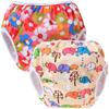 Teamoy Swim for Babies Years Waterproof Outer Polyester Mesh Inner Diaper Suitable for Swimming and Hot Spring Trips Flowers Pants, 2-Piece Set, 0-3
