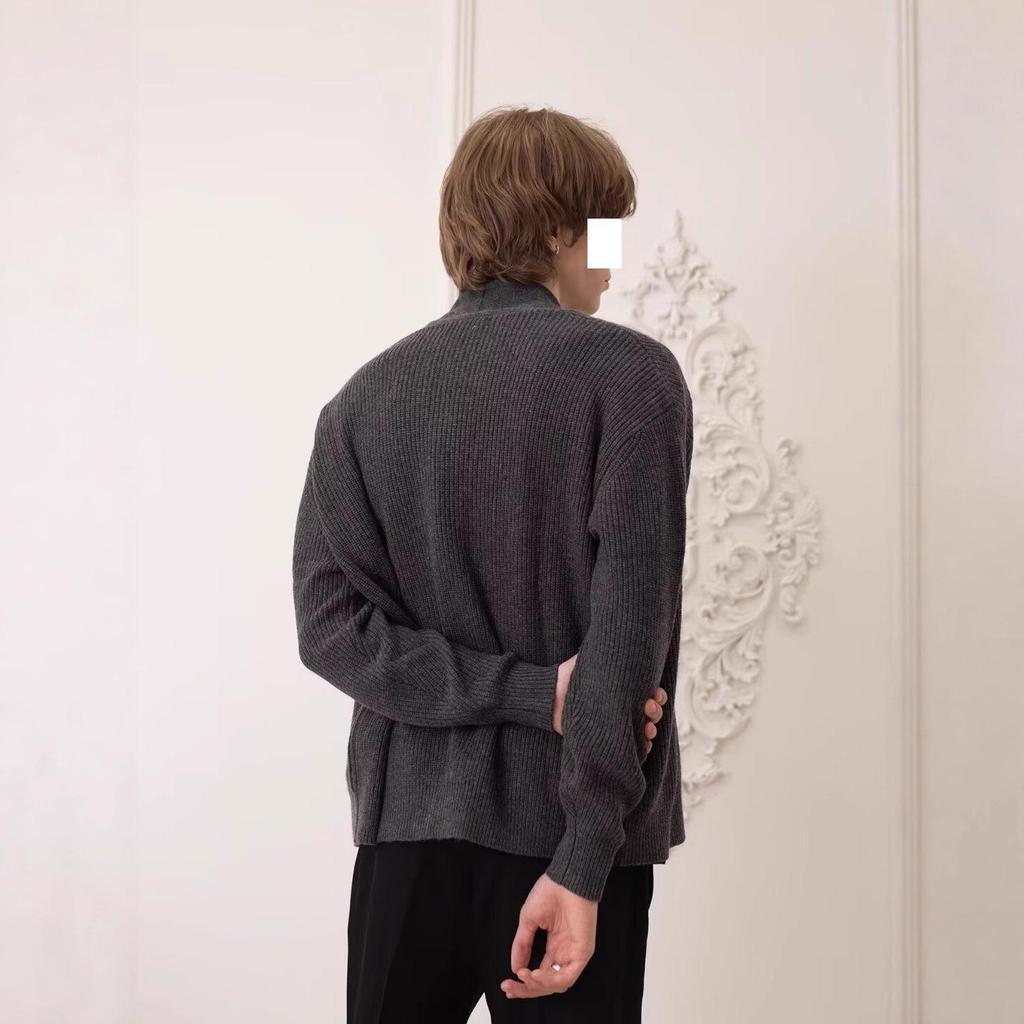 Мужской повседневный вязаный кардиган с V-образным вырезом в стиле Харадзюку