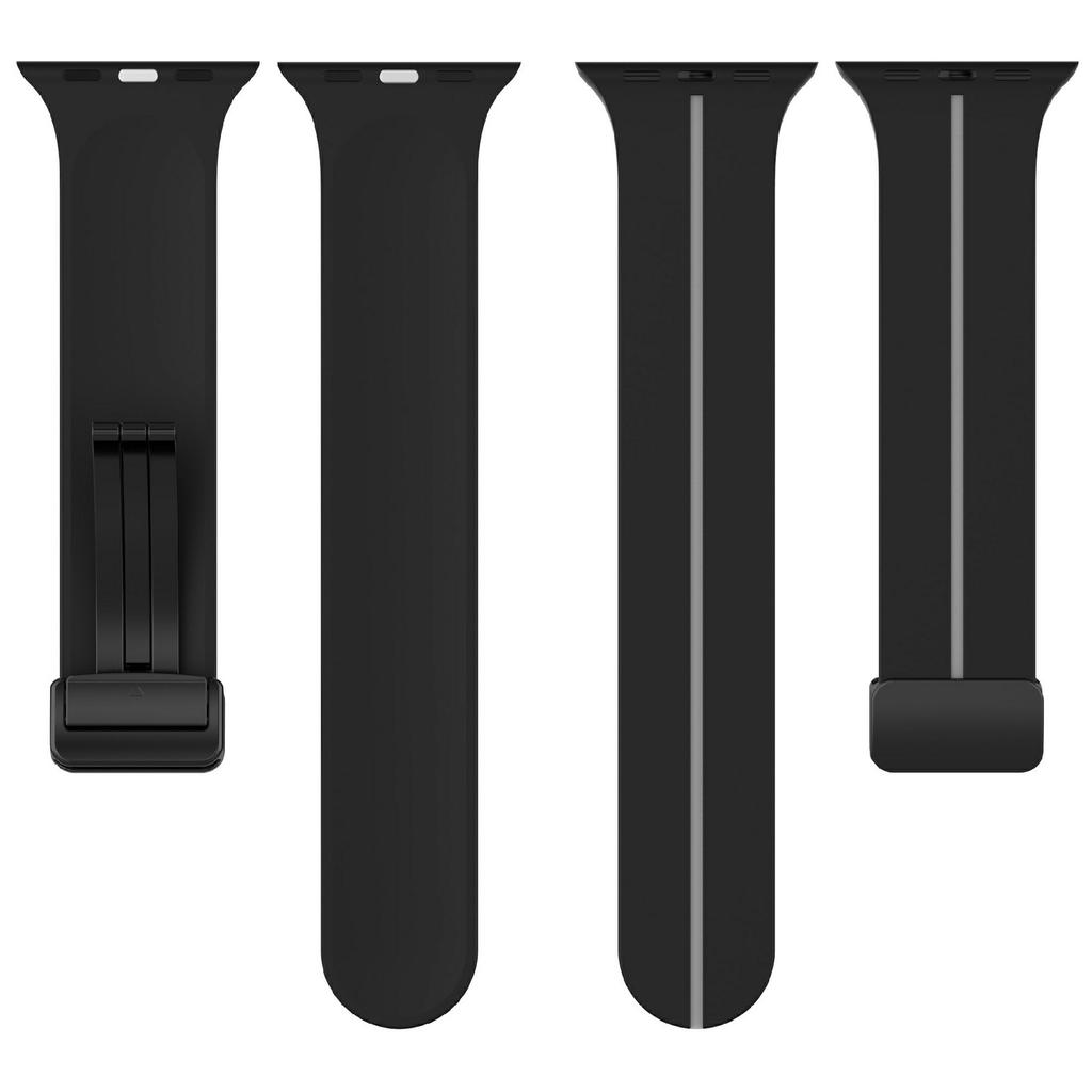KALEBOL Magnetic Silicone Strap for Apple Watch Series 10 Ultra 9 8 7 SE 6 5 4 3 2 1 46mm 49mm 45mm 44mm 42mm Stripe Watch Band