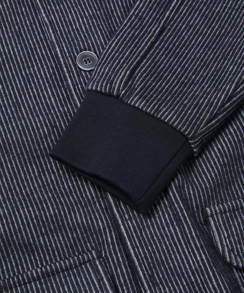 Panicale Textured Cotton Button Bomber Jacket [Navy]