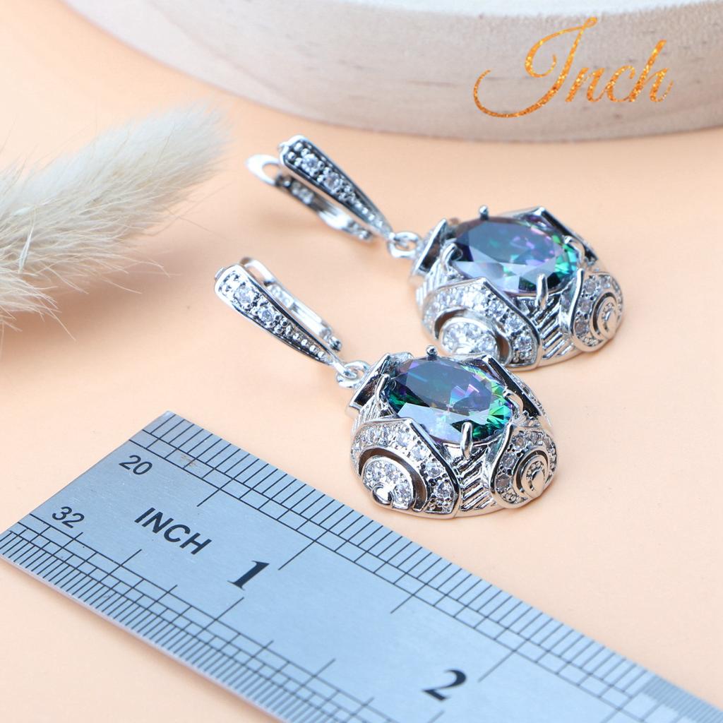 Комплект ювелирных изделий серебряного цвета с кубическим цирконием для женщин, свадебные кольца/браслеты/серьги/подвеска, комплект ожерелья