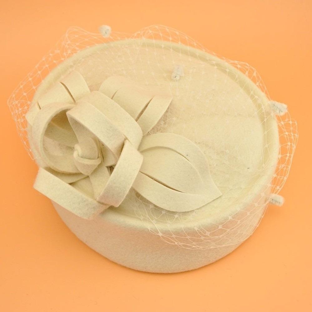 Solid Color Top Hat French Vintage Pillbox Hat New Headwear Gift