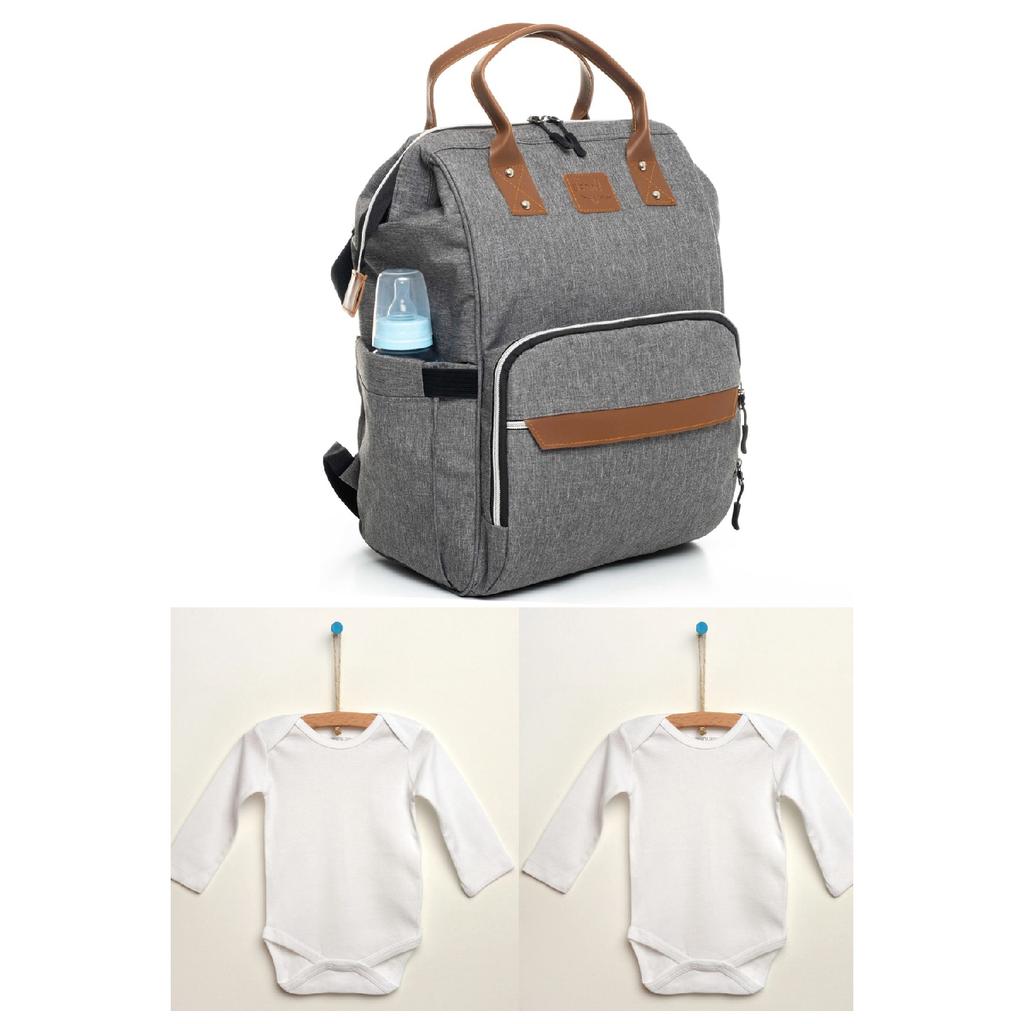 Черно-серый рюкзак для ухода за мамой и ребенком с бутылочкой-термосом, водонепроницаемая коляска с вешалкой