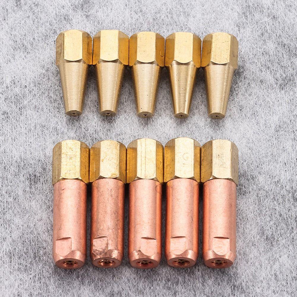 5Pcs/Set Propane Acetylene Gas Brazing Torch Nozzle H01-2 Oxygen Welding New Torch Tip