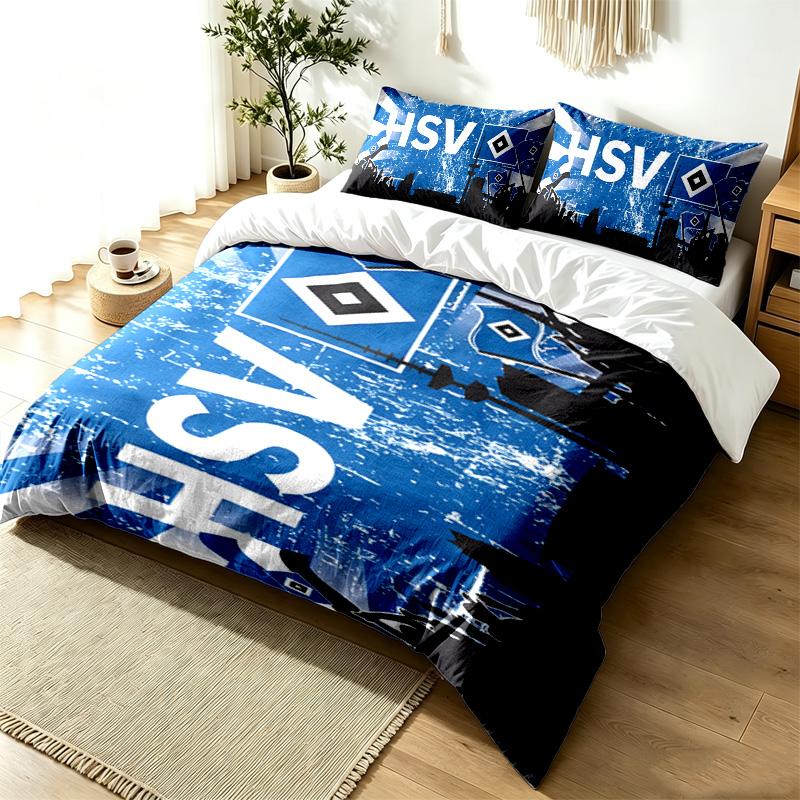 Hamburger SV 3pc Duvet Cover Set Simple Modern Bedding Set Wrinkle Resistant Soft Fabric All Season Use a perfect gift