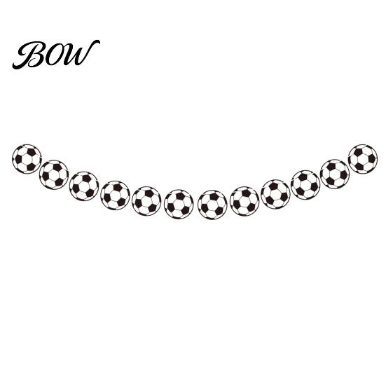 Reusable Football Flags Soccer Party Pennant Banner Triangle Balls Garland Sports Theme Easy Setup Hanging Paper Bunting for Fans Home Supplies Themed