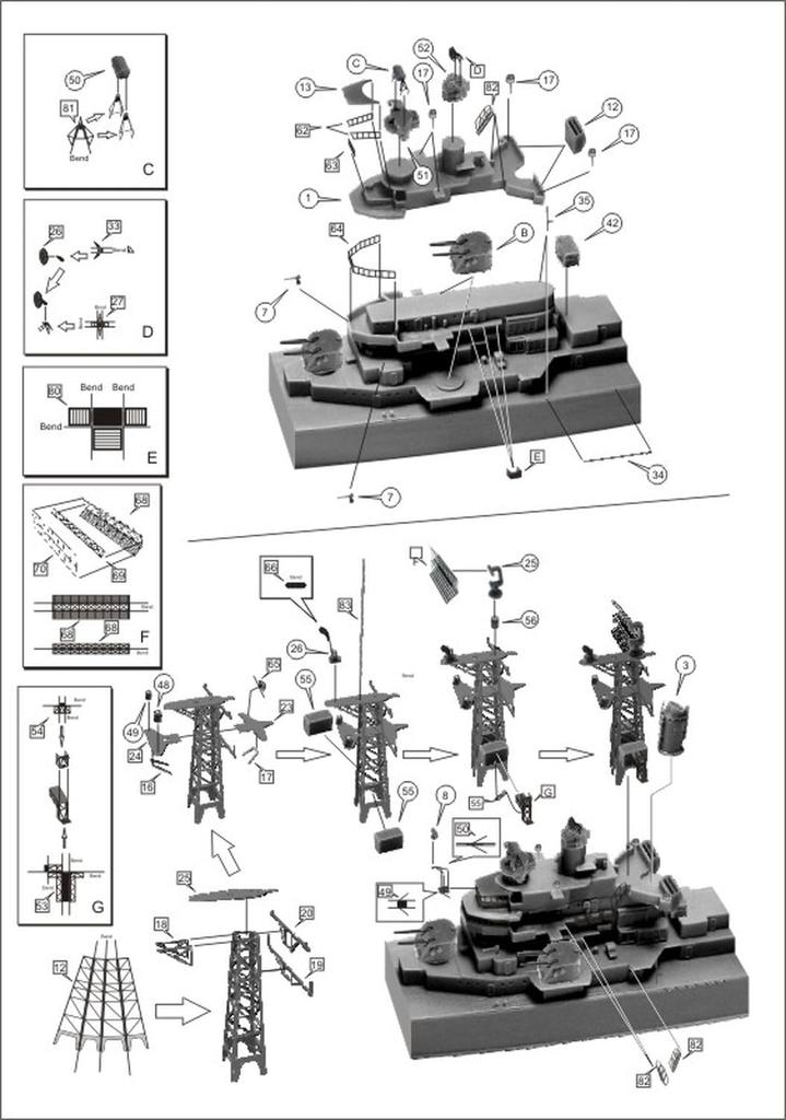 Nico model US Navy Guided Missile Cruiser Galveston 1968 Resin Kit PN07059 1/700 Galveston-class CLG-3
