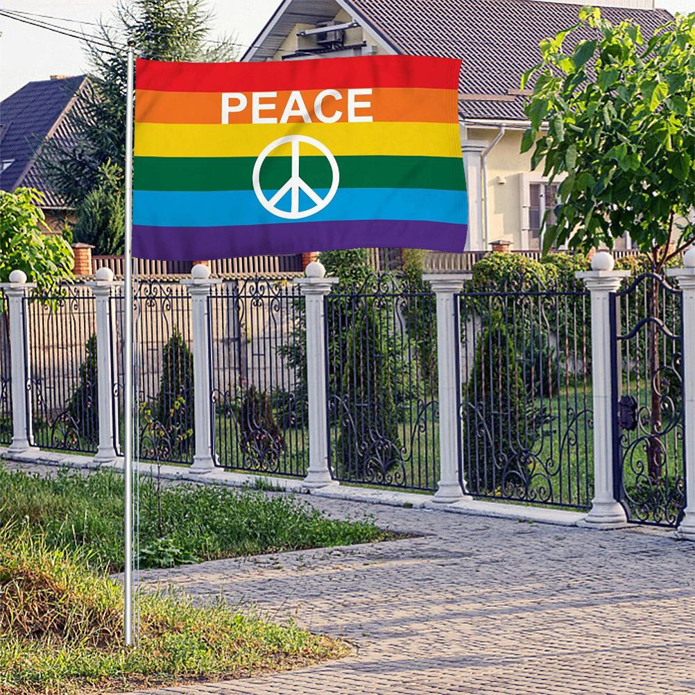 Colorful Peace Flag Polyester Banner Fade Resistant Peace Flag for Indoor Outdoor Decoration