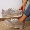2024 Женская обувь на шнуровке Женская вулканизированная обувь на платформе Женские кроссовки с круглым носком на плоской подошве Большие размеры Женская повседневная обувь