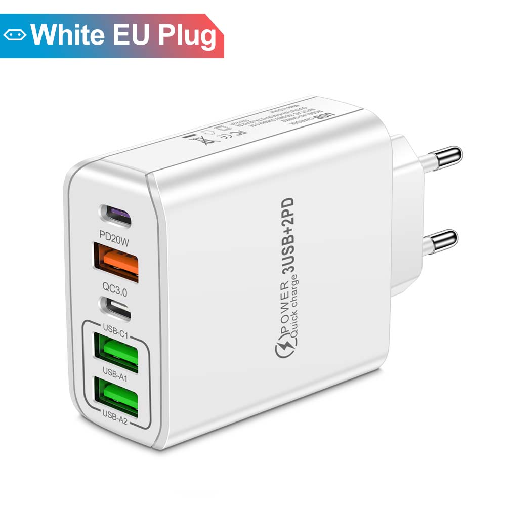 80 Вт USB зарядное устройство PD быстрая зарядка тип C мобильный телефон адаптер для iPhone 15 быстрая зарядка ЕС/США/Великобритания вилка настенное зарядное устройство