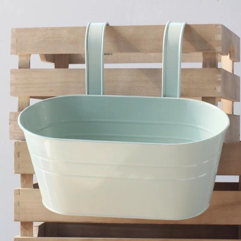 Декор балкона для дома Красочный подвесной цветочный горшок Съемный двойной крюк Горшок для растений для забора Садоводческое украшение Подставка для цветов бонсай