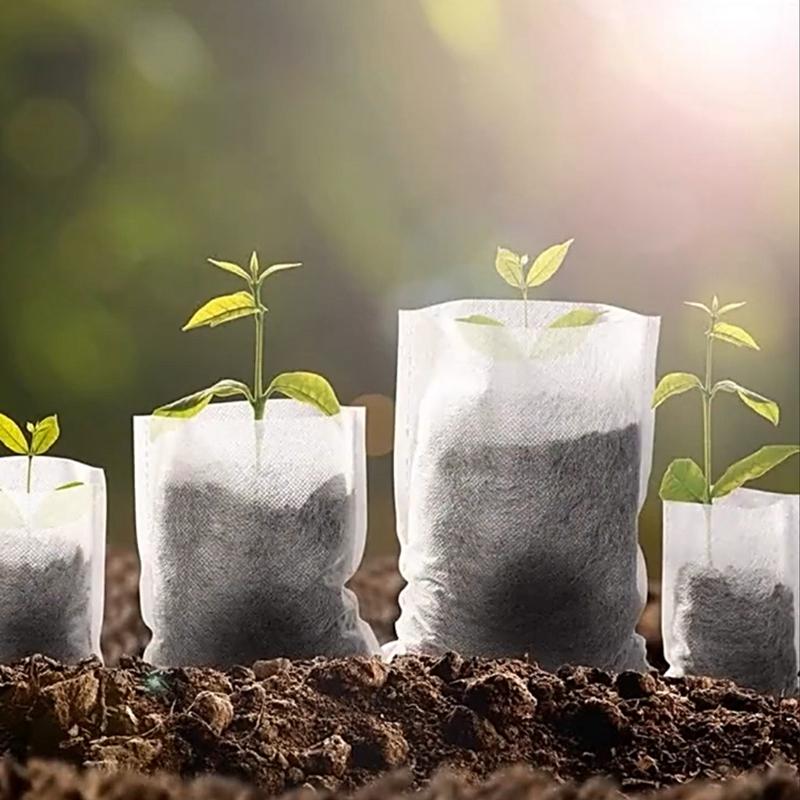 100Pcs Nursery Growing Bags Non-Woven Fabric Seedling Pots For Planting Seed Starting Pots Pouches For Vegetable Flower Fruit