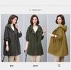 Women's Mid-Length Hooded Trench Coat, Spring/Autumn 2024: Pure Cotton, Long-Sleeve, Casual Workwear, Slimming Plus Size.