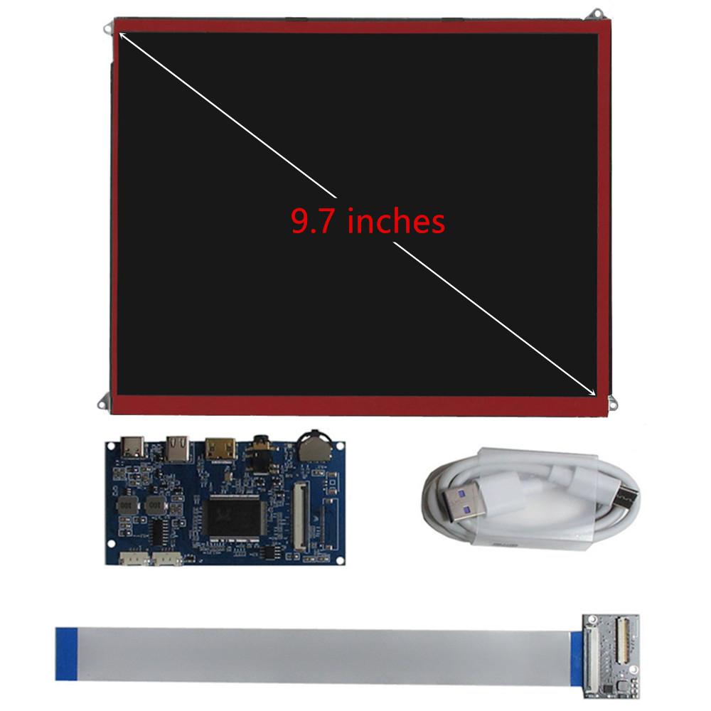 For iPad 3/4 9.7 Inch LP097QX1-SPA1 LTL097QL01 DIY IPS 2048*1536 LCD Display Screen Monitor Control Driver Board Portable Display Screen