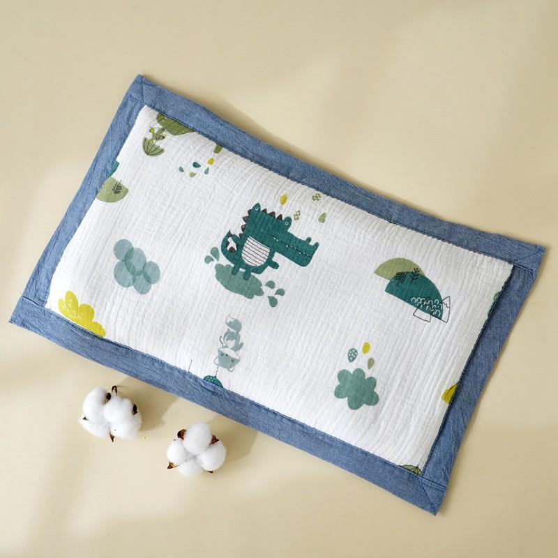Baby Pillow Infants Toddlers 0-6 Years Old Cotton Cover Buckwheat Hull Filled Rectangular Kids Sleep Support