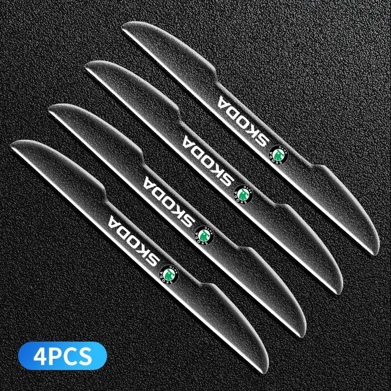 2025 Hot 4PCS Car side door anti-collision bumper protection sticker For Skoda Octavia Fabia Kamiq Kapoq Kodiaq Rapid SCALA Supe