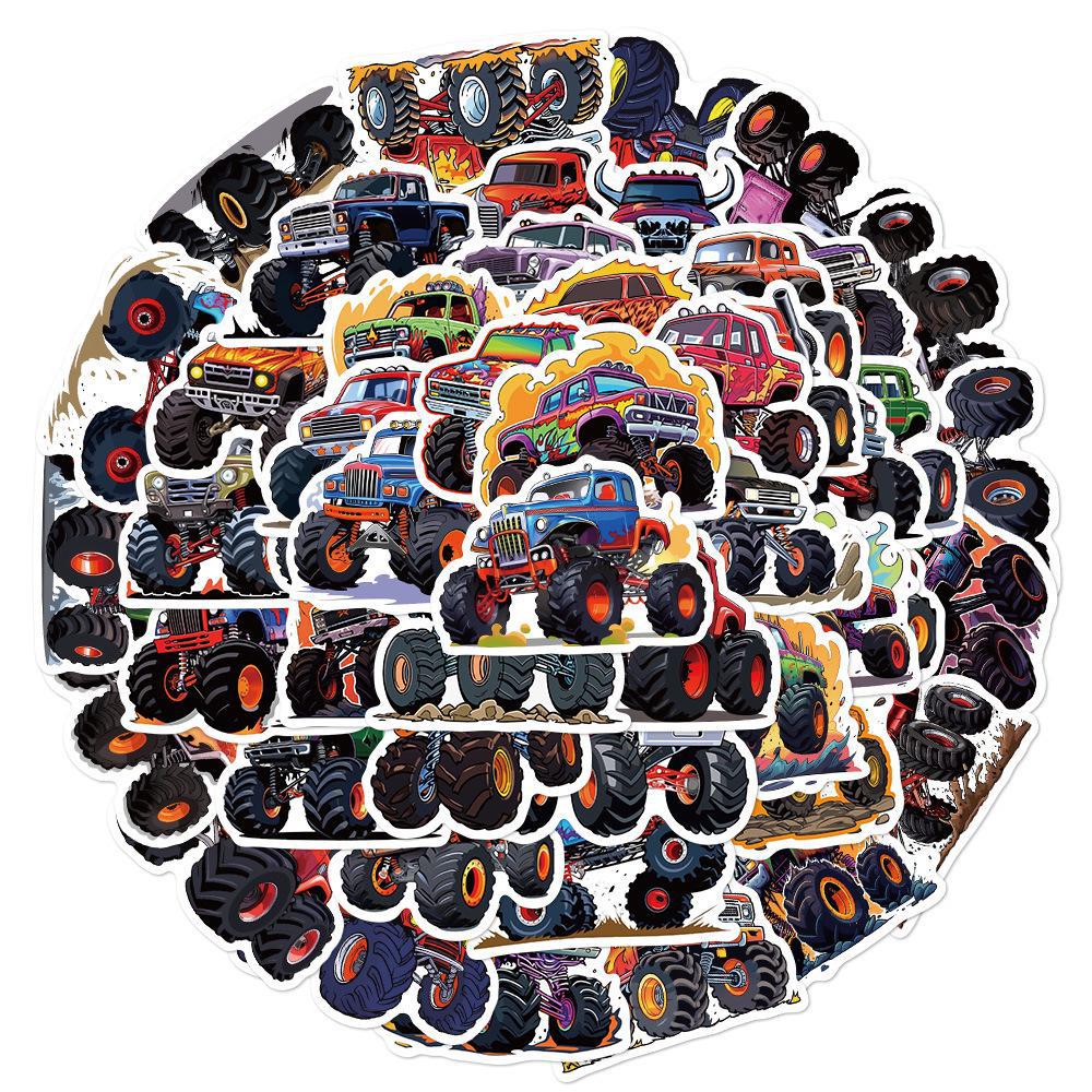50 шт. Креативные водонепроницаемые наклейки Monster Truck для ноутбуков и чемоданов