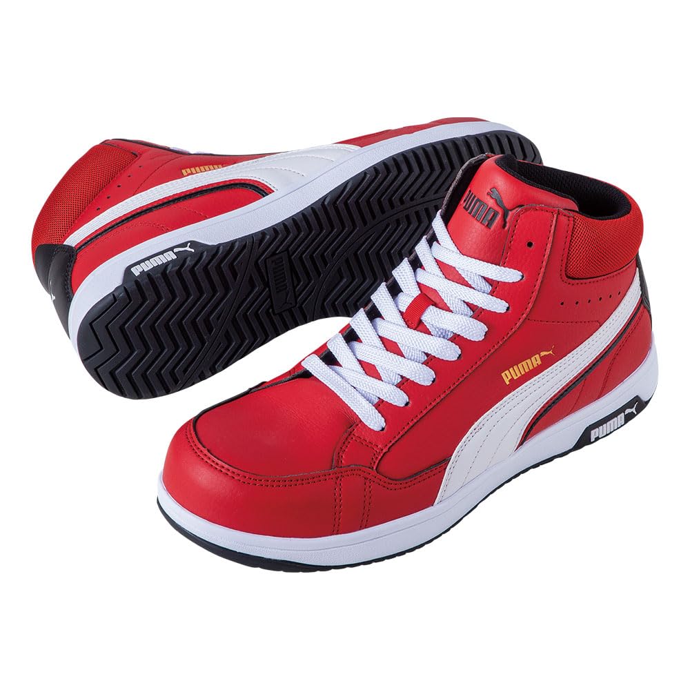 Work JSAA Class A Synthetic Resin Shock Cm [PUMA SAFETY] Shoes, Certified, Toecap, Absorption, Electrostatic, Men's, Red, 26.0