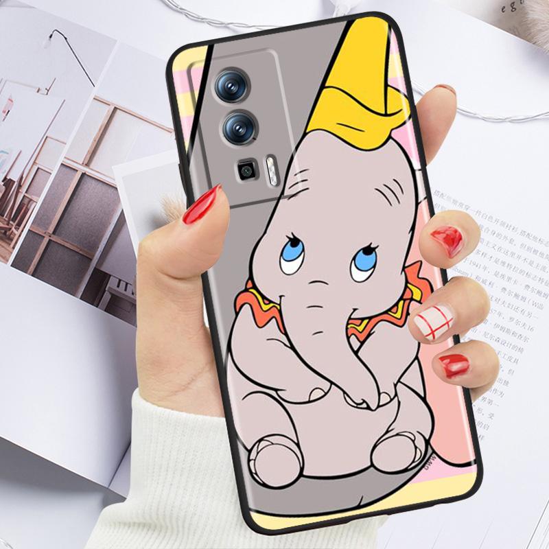Cute Dumbo Cartoon For Xiaomi Redmi 9A 9C 9AT 10C 9 9T 10 12C 13C 8 12 K60 A1 K50 K40 5G Black Back Phone Case