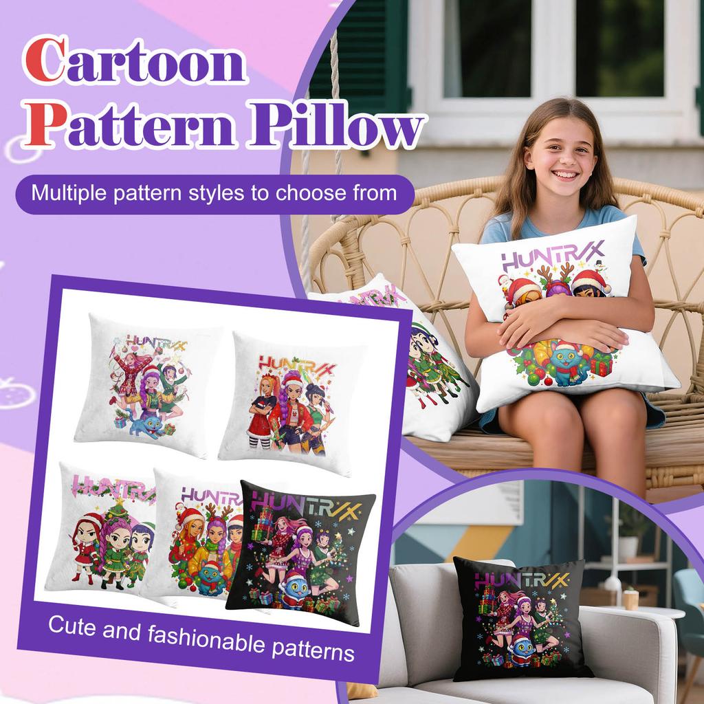 Printed Pillowcase Square Pillowcase Sofa Pillowcase No Core Comfortable Pillowcase