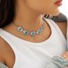 JMXD-Bohemian Fashion Metal Necklace Jewelry, French Retro Turquoise Ethnic Style Necklace Jewelry Women