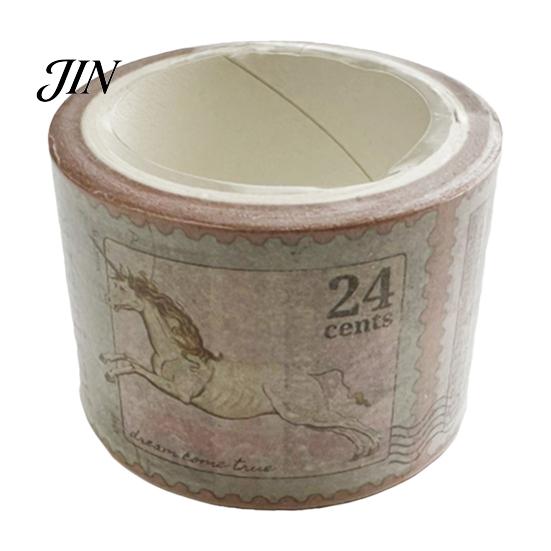 Lightweight Washi Tape Vintage Stamp Roll, Aesthetic Decorative Masking Tape, Retro Classical Adhesive for DIY Art Crafts, Journaling Scrapbooking