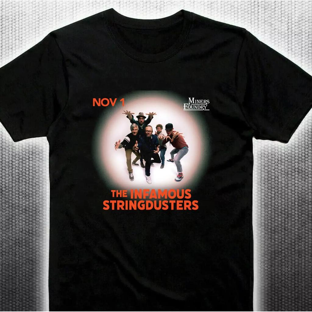Camicia The Infamous Stringdusters Nera In Cotone Taglia Intera S 5xl Cs402 Vintage Designer Clothes Streetwear Fashion
