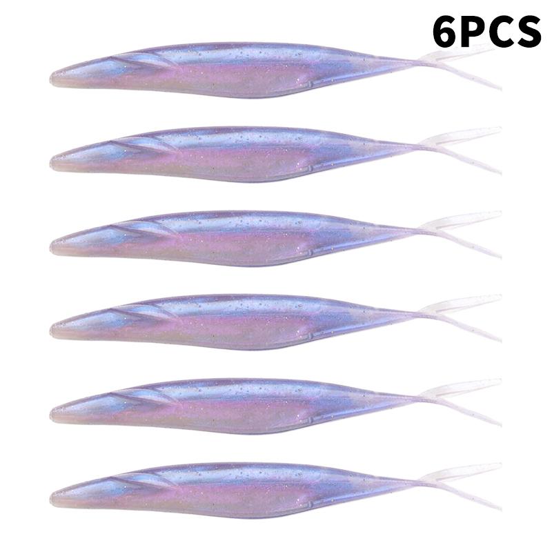 6Pcs 12.7Cm 9.6G Pvc Forked Tail Sinking Soft Lure Artificial Silicone Swimbait Fishing Lure Pike Perch Bass Pesca