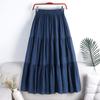 MOJTA Mid Skirt Spring Summer Women's Elastic High Waist Skirt A-line Skirt